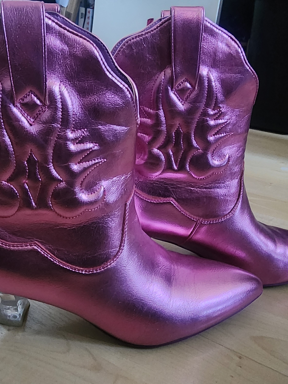Metallic Pink Women's Cowboy Boots